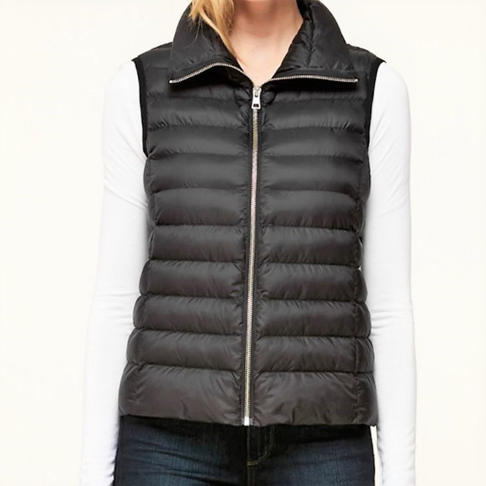 *NWOT* Soia & Kyo Thermolite Insulated Funnel-Neck Black Zip-Front Vest XXS